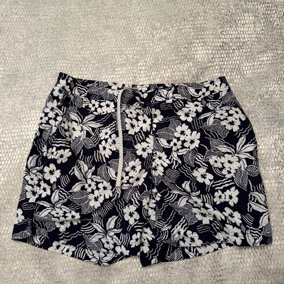 J. Crew Other - J.Crew 6.5" Tab Swim Short. Never Been Worn Size 33" Black/ White Floral Pattern